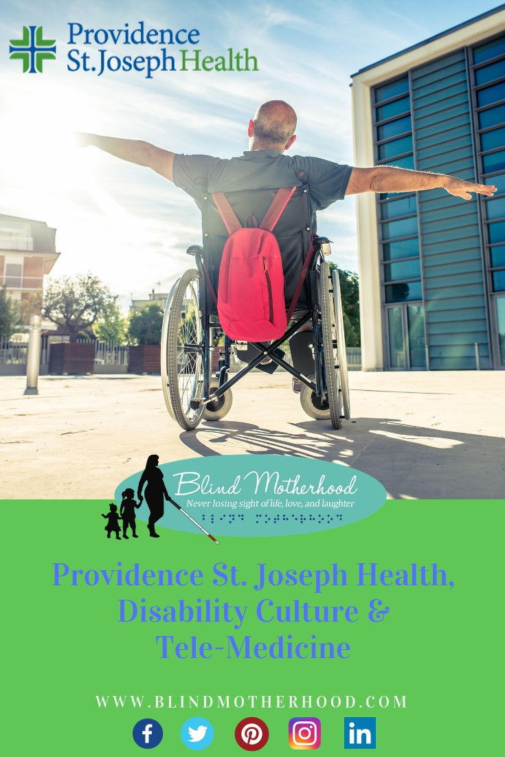 ID: A man sits in a wheelchair with his arms extended in an airplane motion. A red book bag hangs from the back of his chair.