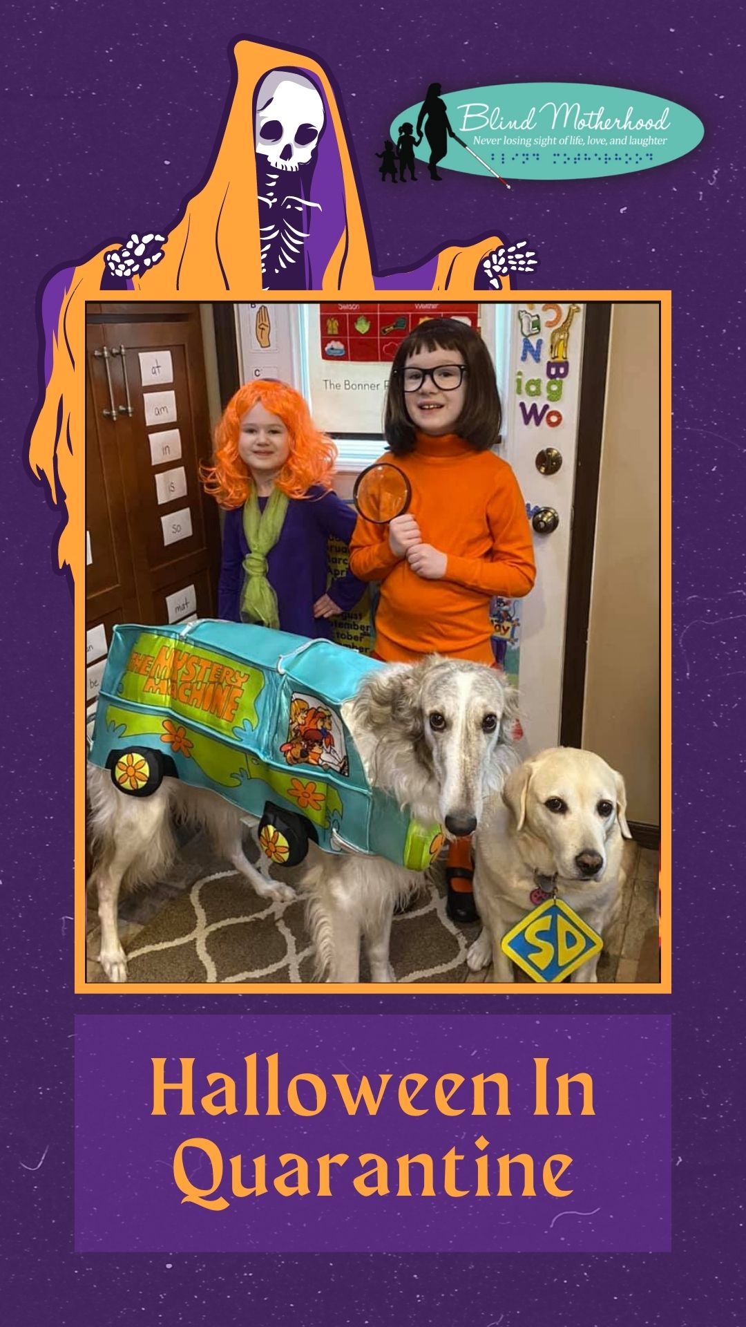 Aoife (Daphne), Nuala (Velma), Frances (Scooby Doo) and Sioux (Mystery Machine)